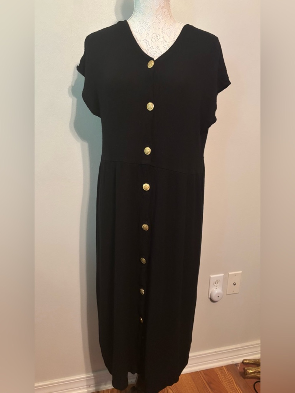 Sand & Dollars Crinkle Button Front Dress